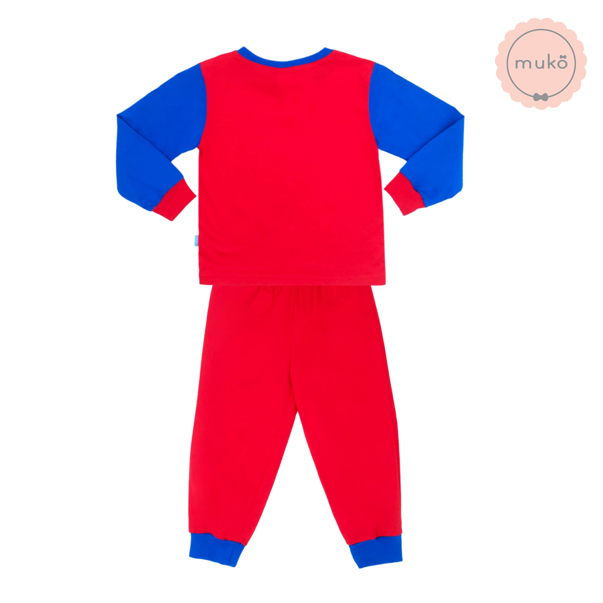 ชุดเด็ก 1-2 ขวบ แขนยาว-ขายาว (Size 2) DLS127-691-3-Red 2 ลาย สติช Stitch สีแดง (แขนน้ำเงินเข้ม)