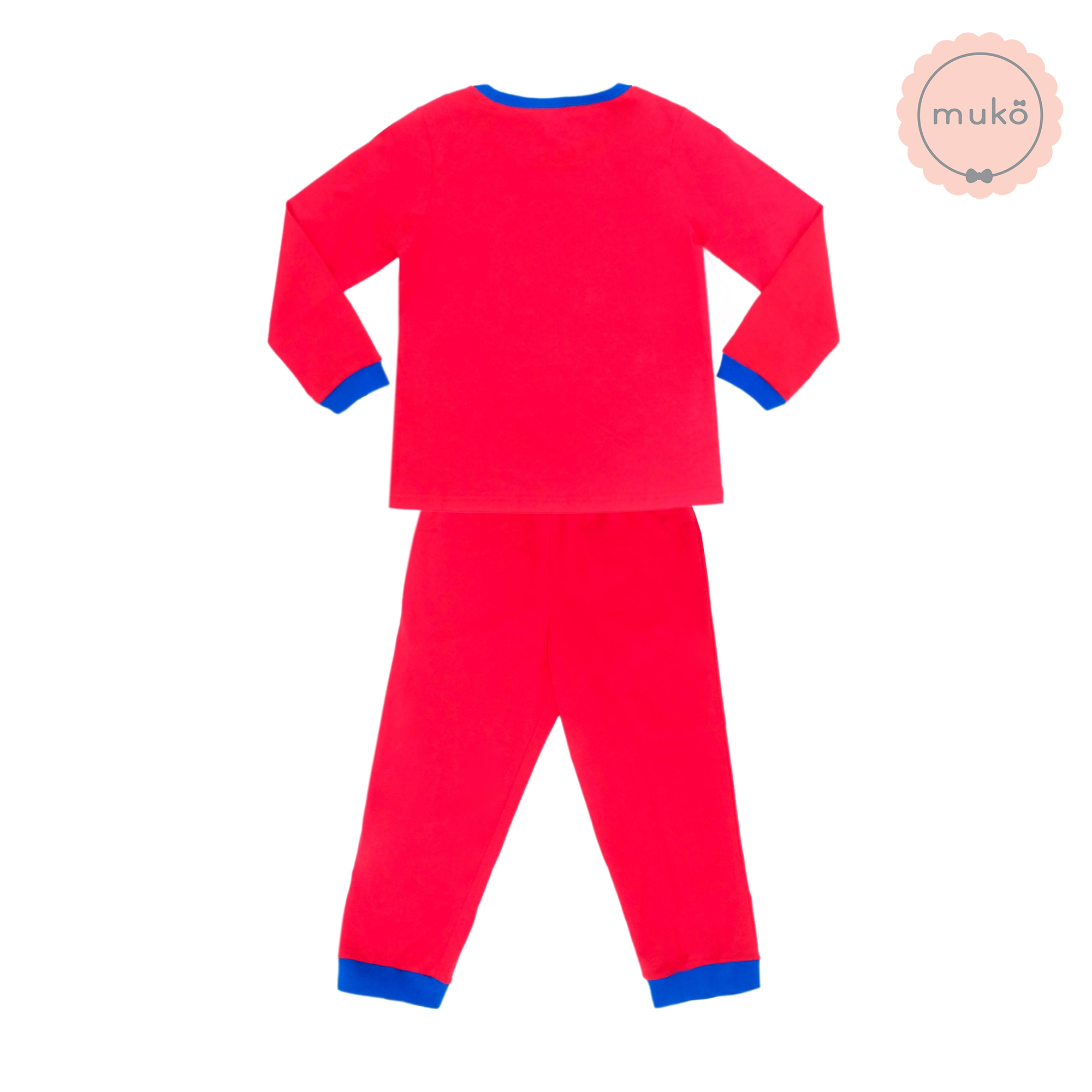 ชุดเด็ก 5-6 ขวบ แขนยาว-ขายาว (Size M) DPC127-09-XL-Red M ลายเจ้าหญิงสโนไวท์ Snow white สีแดง (แดงทั้งชุดขอบน้ำเงิน)