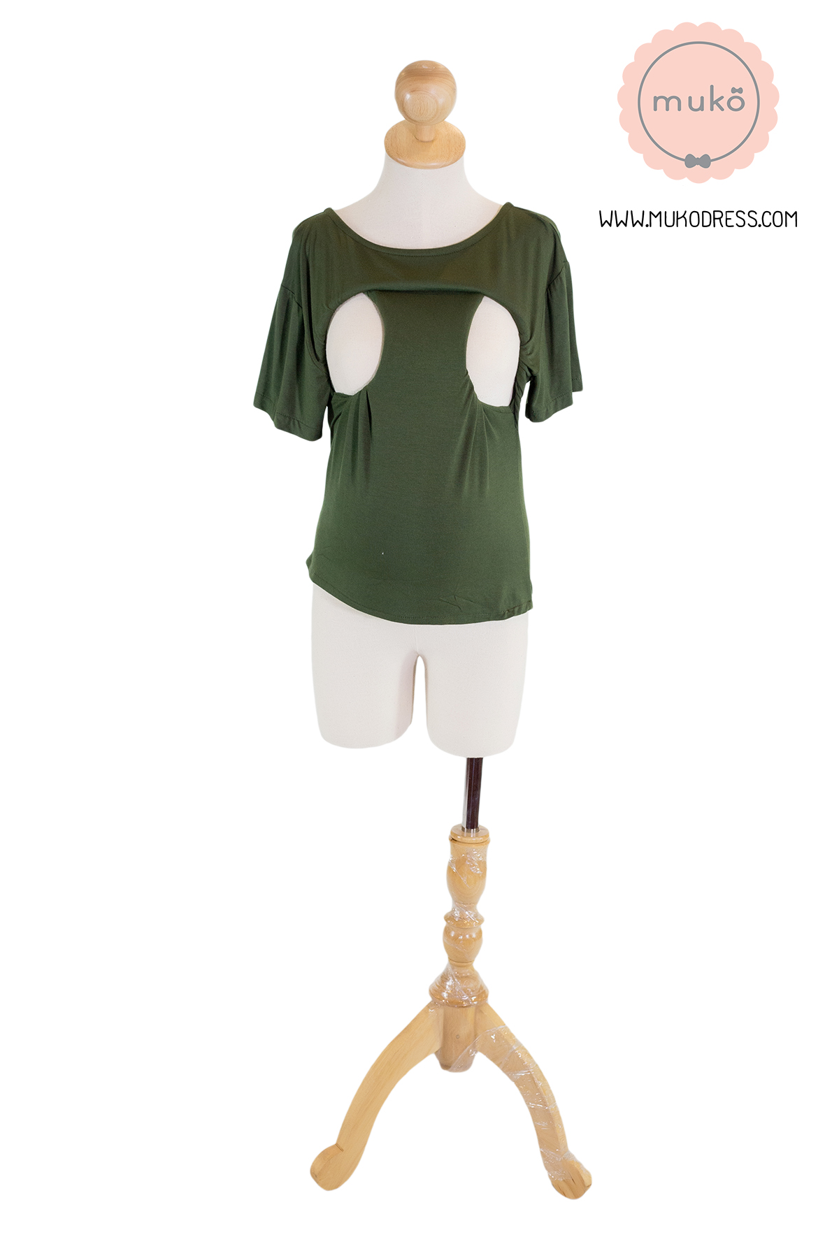 Muko My Jane เสื้อเปิดให้นมคลุมท้อง TC09-008 สีเขียวขี้ม้า Muko My Jane เสื้อเปิดให้นมคลุมท้อง TC09-008 สีเขียวขี้ม้า
