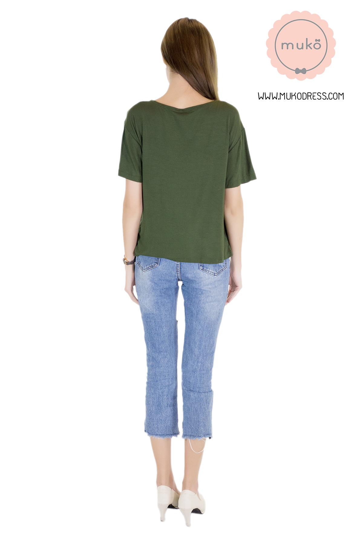 Muko My Jane เสื้อเปิดให้นมคลุมท้อง TC09-008 สีเขียวขี้ม้า Muko My Jane เสื้อเปิดให้นมคลุมท้อง TC09-008 สีเขียวขี้ม้า