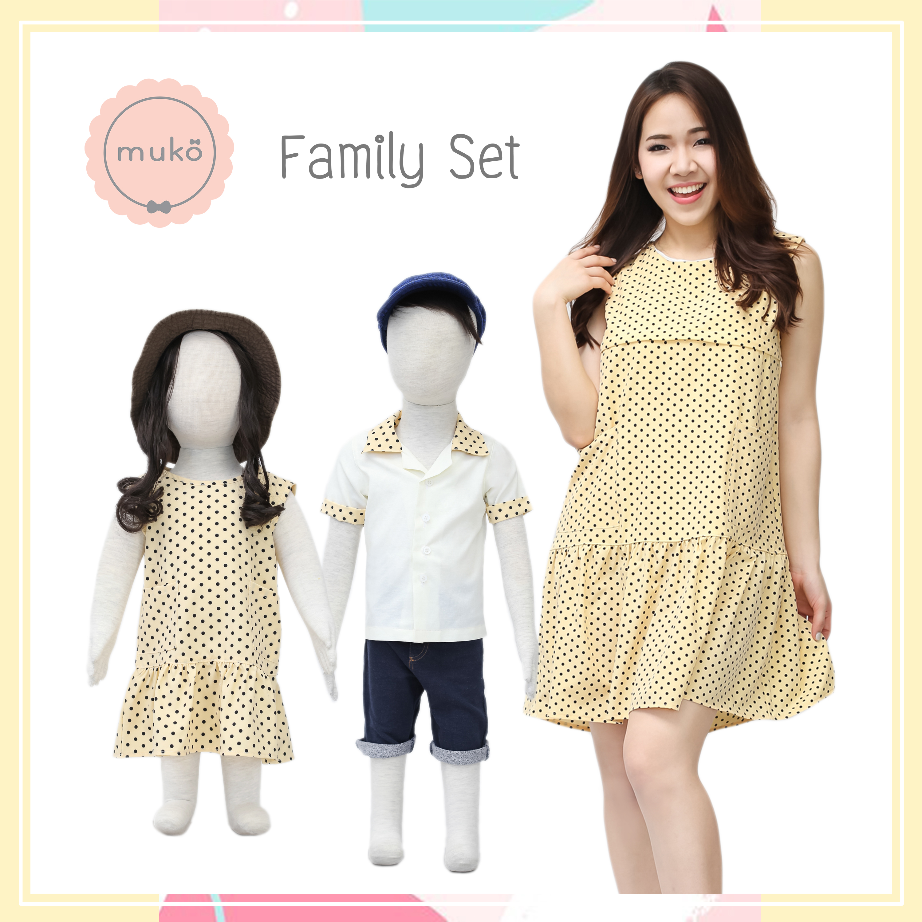 Muko Preamy - Family Set  ชุดลูกสาว FG01-004M เหลืองจุด