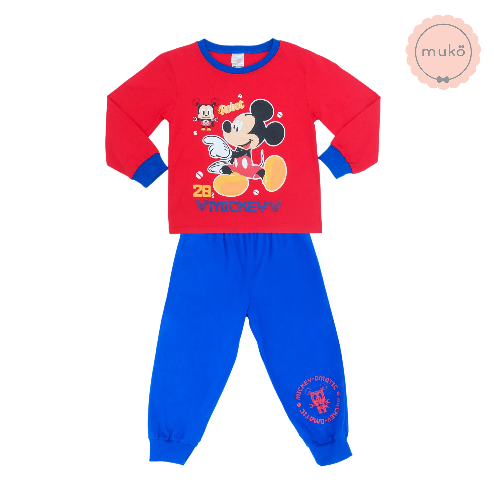 ชุดเด็ก 6 เดือน - 1 ขวบ แขนยาว-ขายาว (Size 1) DMK127-02-3-Red 1 ลาย มิกกี้ เมาส์ Mickey Mouse สีแดง