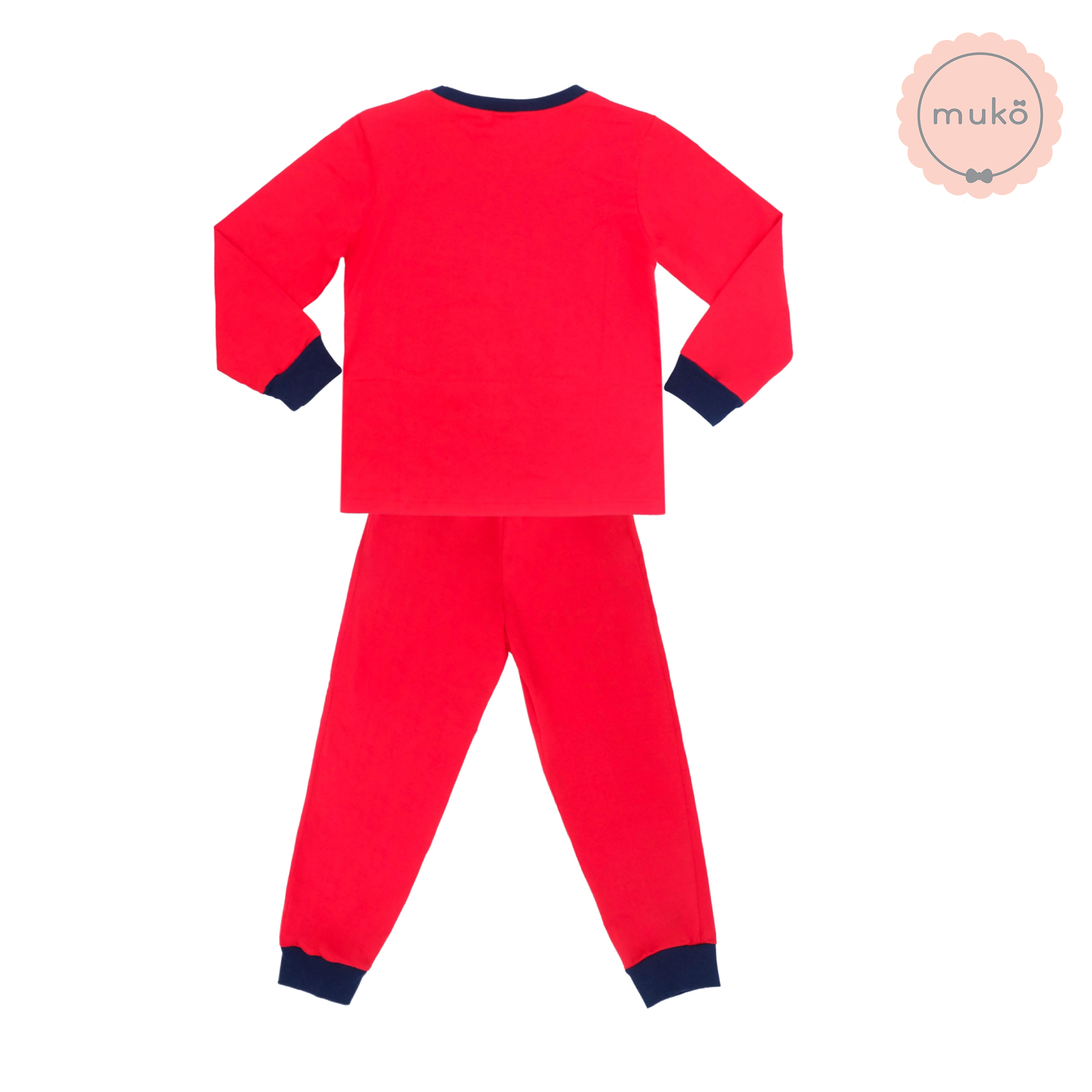 ชุดเด็ก 6-7 ขวบ แขนยาว-ขายาว (Size L) DLS127-690-XL-Red L ลาย สติช Stitch สีแดง (แดงทั้งชุด)