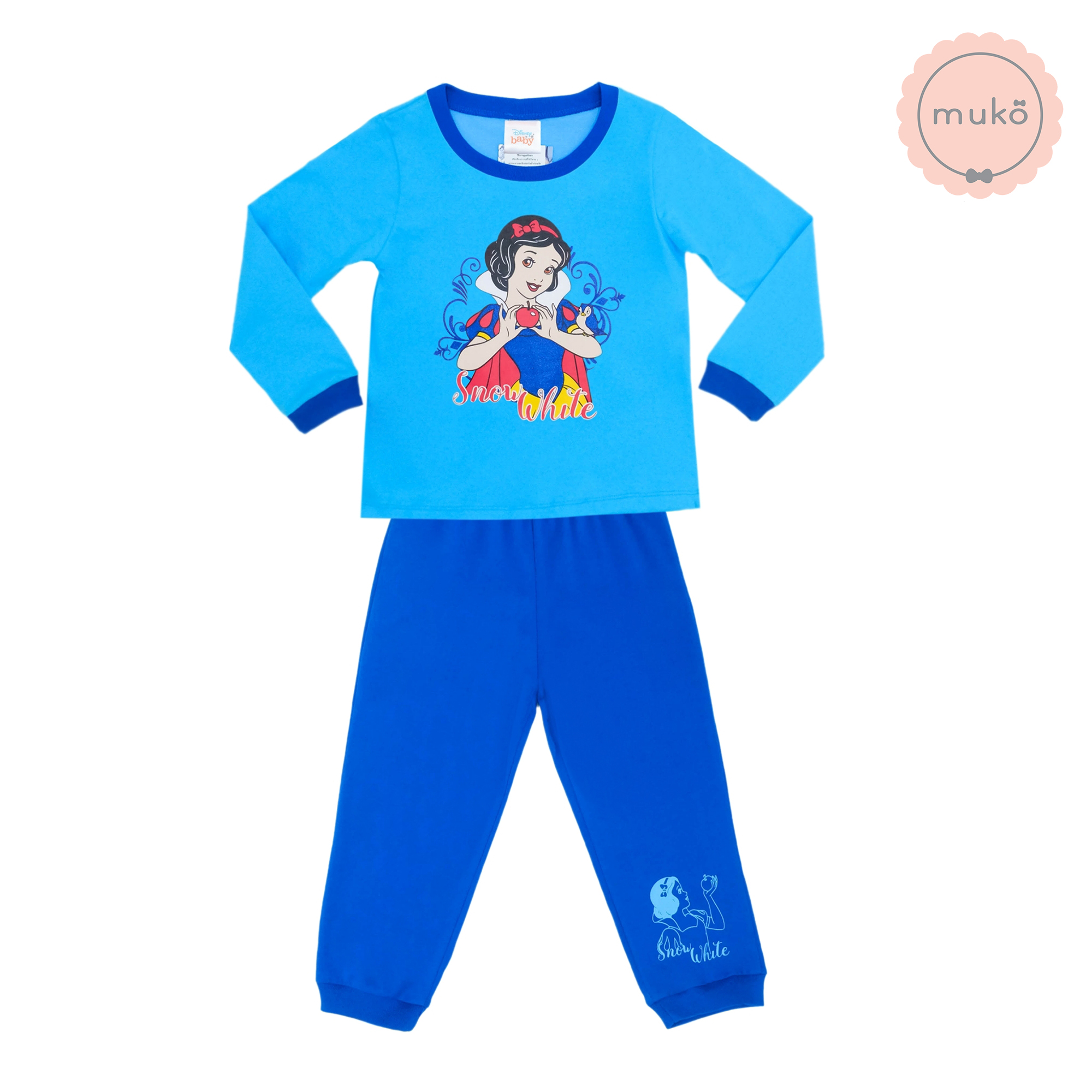ชุดเด็ก 6 เดือน - 1 ขวบ แขนยาว-ขายาว (Size 1) DPC127-02-3-Blue 1 ลายเจ้าหญิงสโนไวท์ Snow white สีฟ้า (เสื้อฟ้ากางเกงน้ำเงิน)