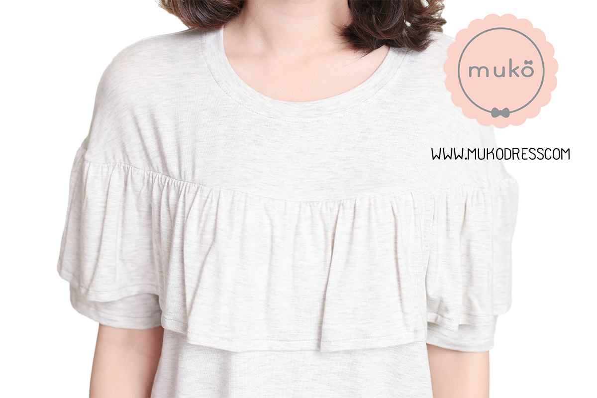 Muko Megan เสื้อให้นม คลุมท้อง TC23-001 เทาอ่อนมาก