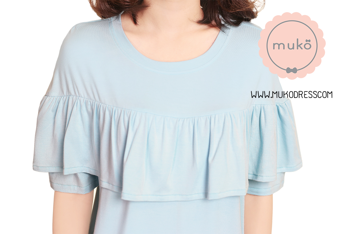 Muko Megan เสื้อให้นม คลุมท้อง TC23-009 ฟ้านม