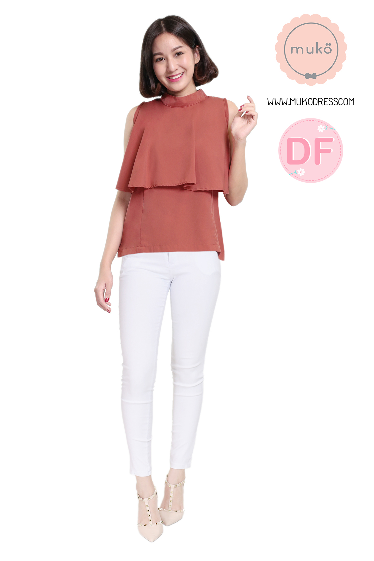 Muko Bryony เสื้อให้นม คลุมท้อง BSL04-005DF สีส้มอิฐ