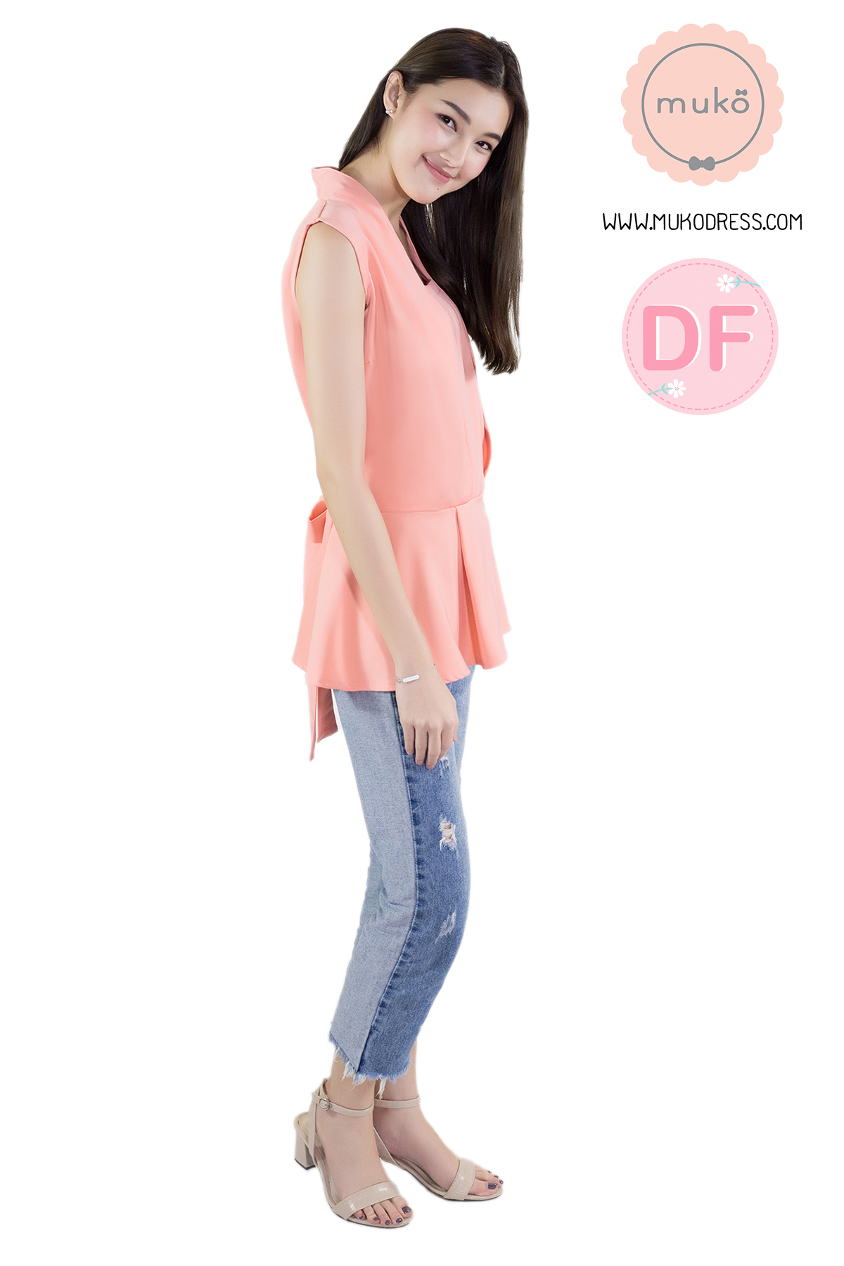 Muko Hana เสื้อให้นม ใส่คลุมท้อง BSL05-003DF สีส้ม