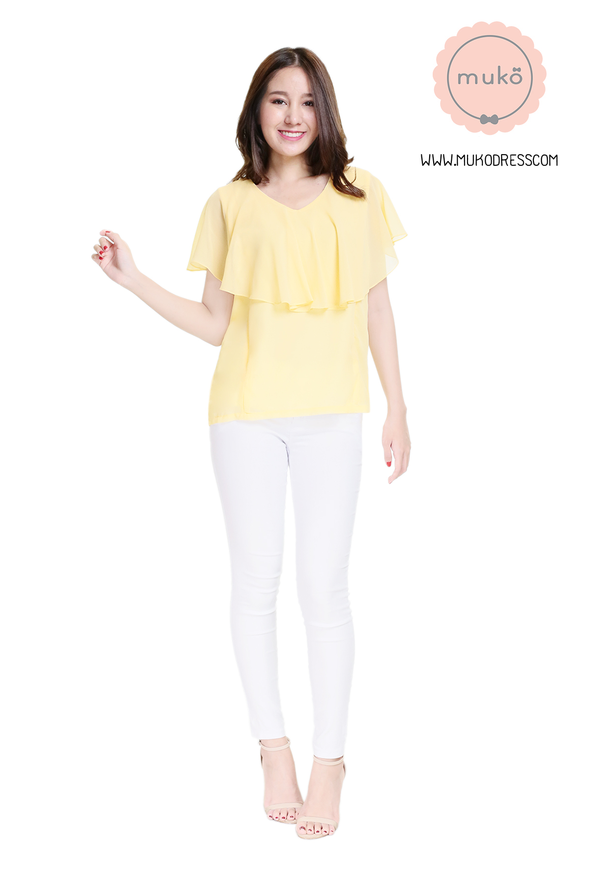 Muko Emma  เสื้อให้นม คลุมท้อง BSL03-023 สีเหลืองนม