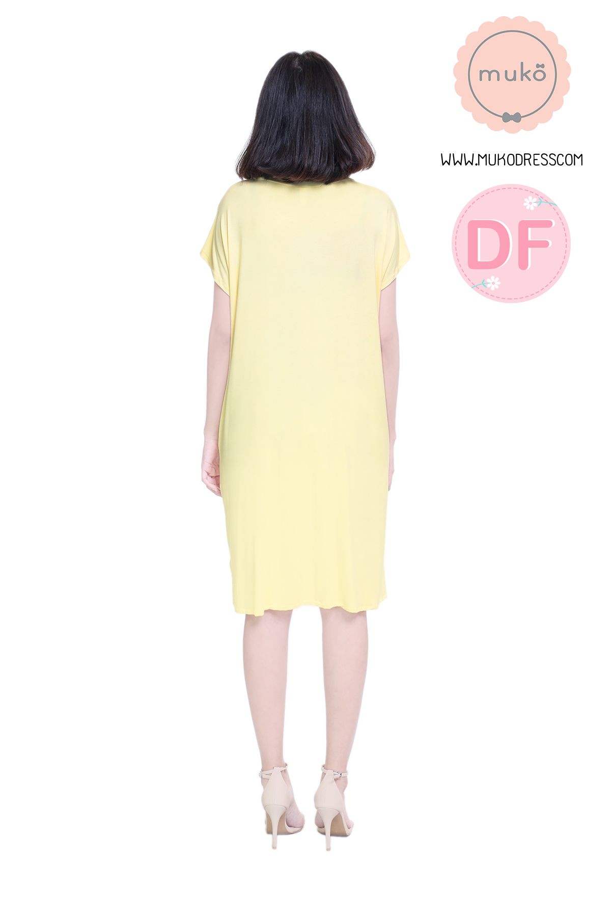 Muko ButterCup เดรสให้นม คลุมท้อง DR16-027DF เหลือง-นู๊ด