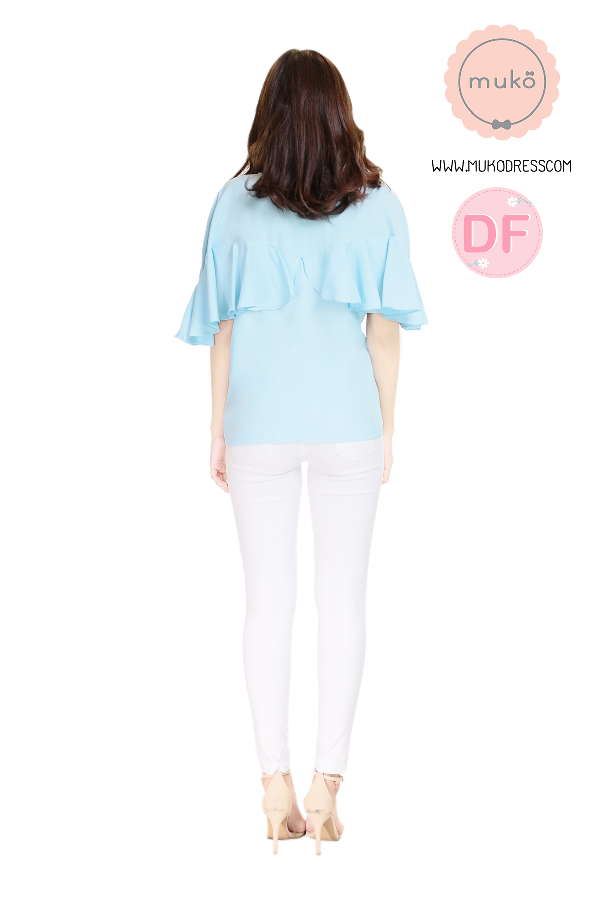 Muko Queen-B เสื้อเปิดให้นม BSL11-002DF ฟ้า