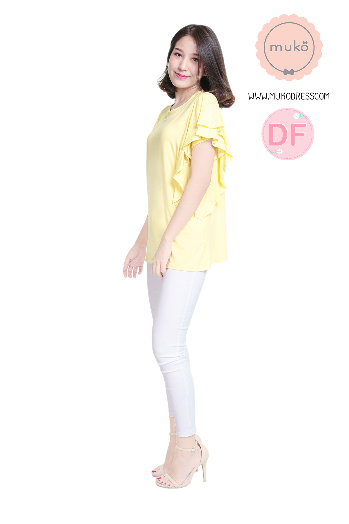 Muko Peach Berry เสื้อให้นม คลุมท้อง TC20-015DF เหลืองนม