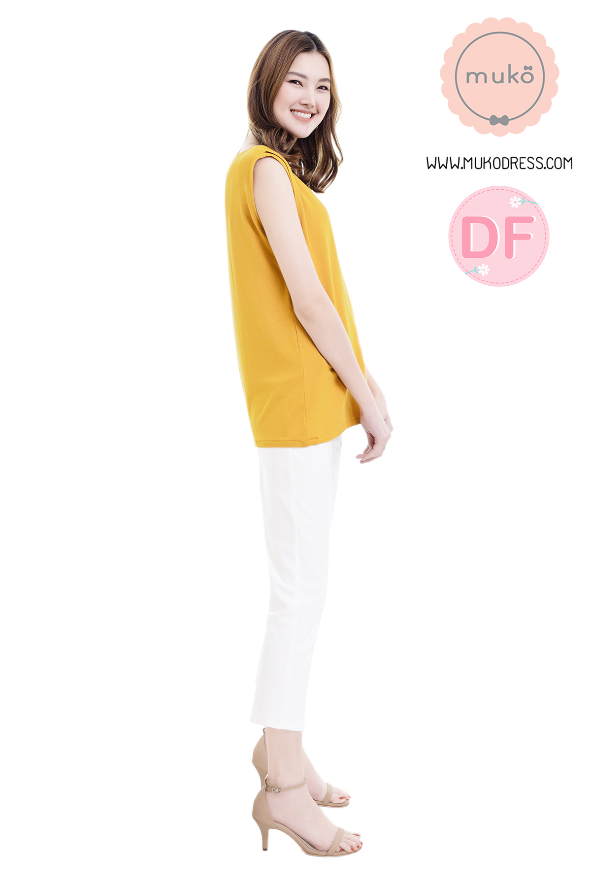 Muko Panna Cotta (Size M) เสื้อเปิดให้นม คลุมท้อง TC17-013M DF เหลืองมัสตาร์ด