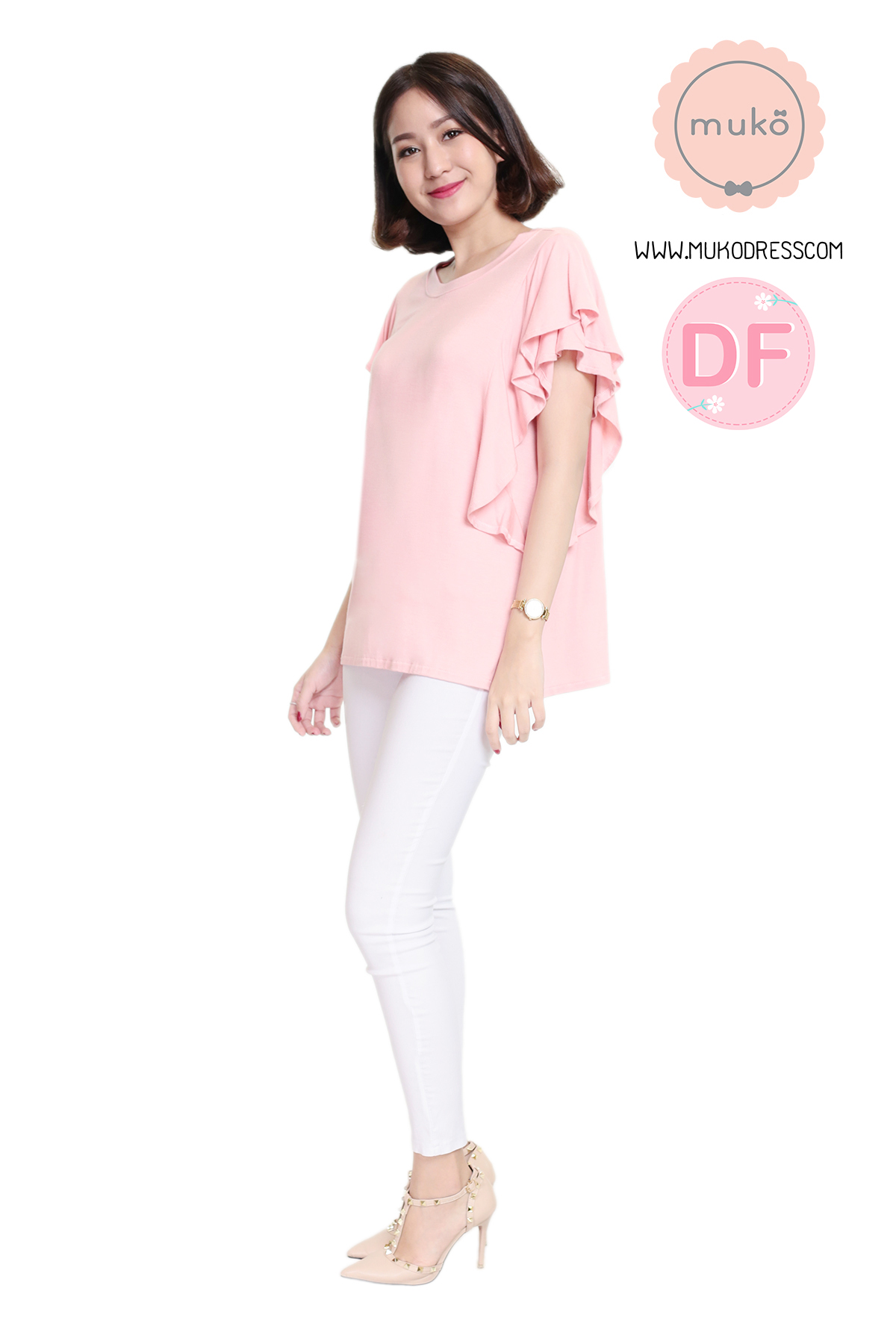 Muko Peach Berry เสื้อให้นม คลุมท้อง TC20-001DF ชมพู