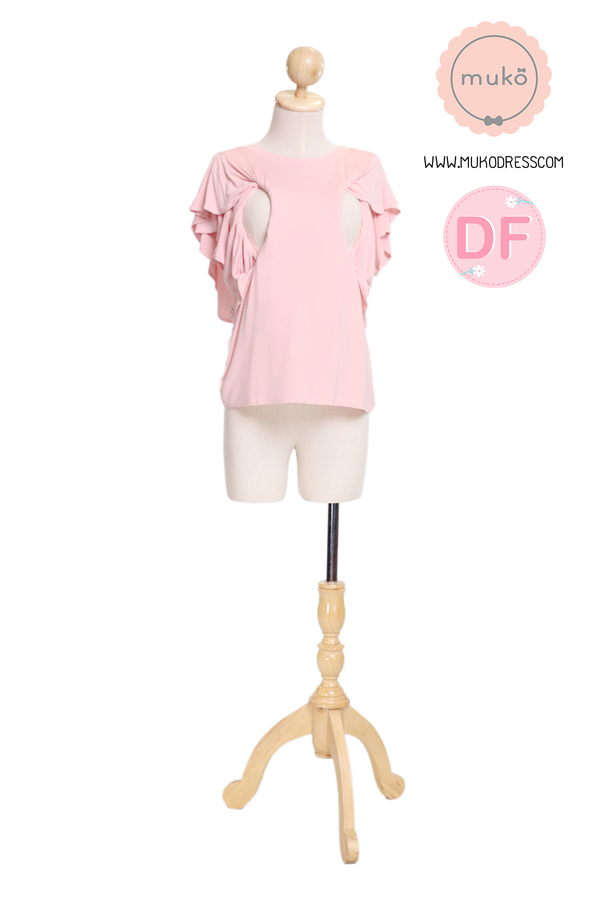 Muko Peach Berry เสื้อให้นม คลุมท้อง TC20-001DF ชมพู