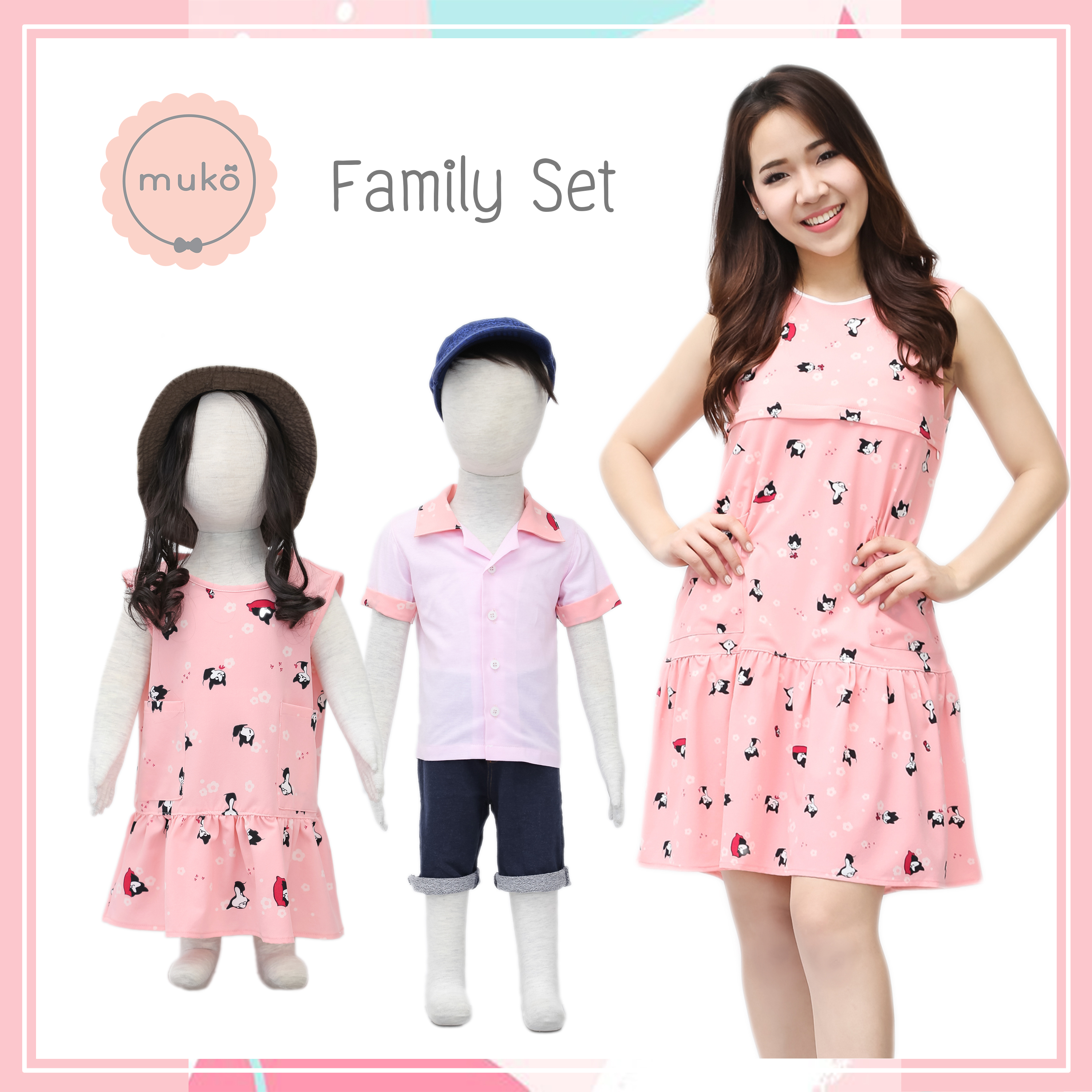 Muko Preamy - Family Set  ชุดลูกสาว FG01-003S ชมพู