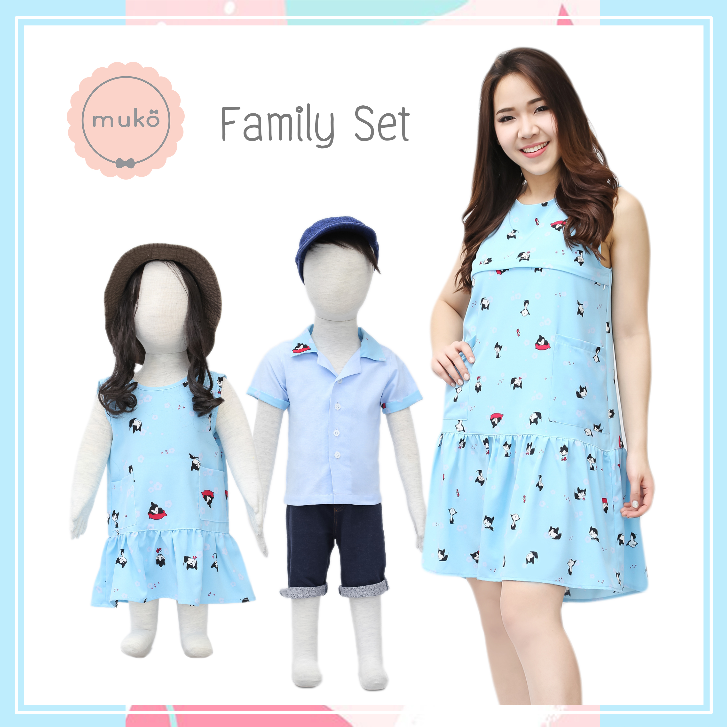 Muko Preamy - Family Set  ชุดลูกสาว FG01-002S ฟ้า