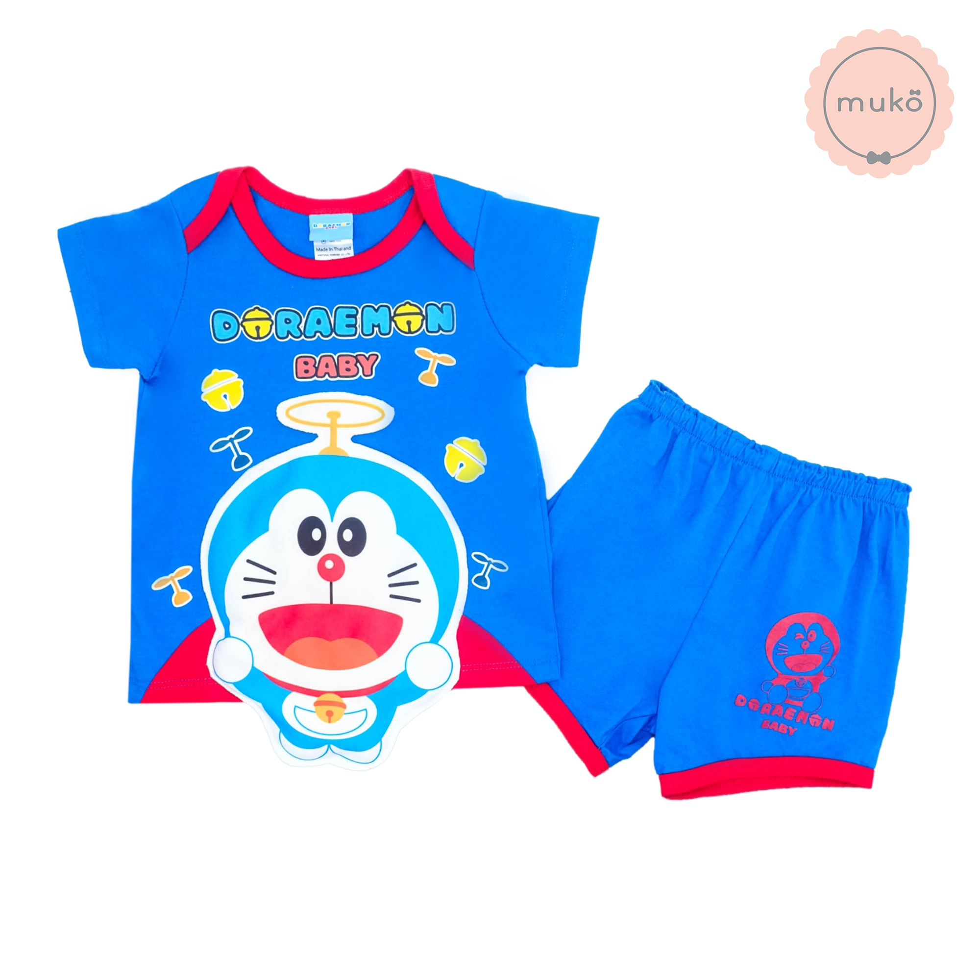 ชุดเบบี้ 3-6 เดือน แขนสั้น-ขาสั้น (S=70) ADC047-40-L-Midnight Blue S ลายโดเรม่อน Doraemon