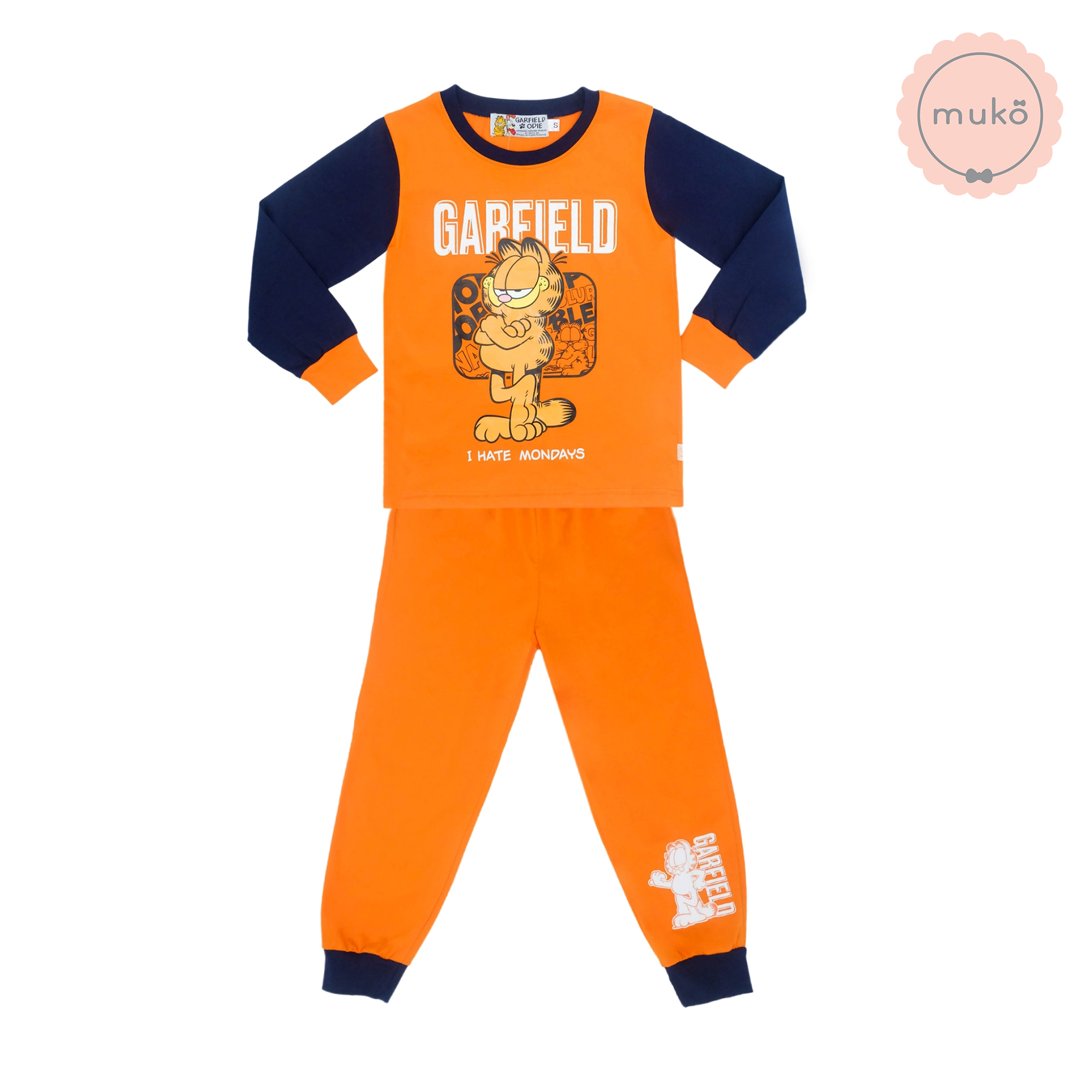 ชุดเด็ก 6-7 ขวบ แขนยาว-ขายาว (Size L) MGF127-103-XL-Orange L ลาย กาฟิวส์ Garfield สีส้ม