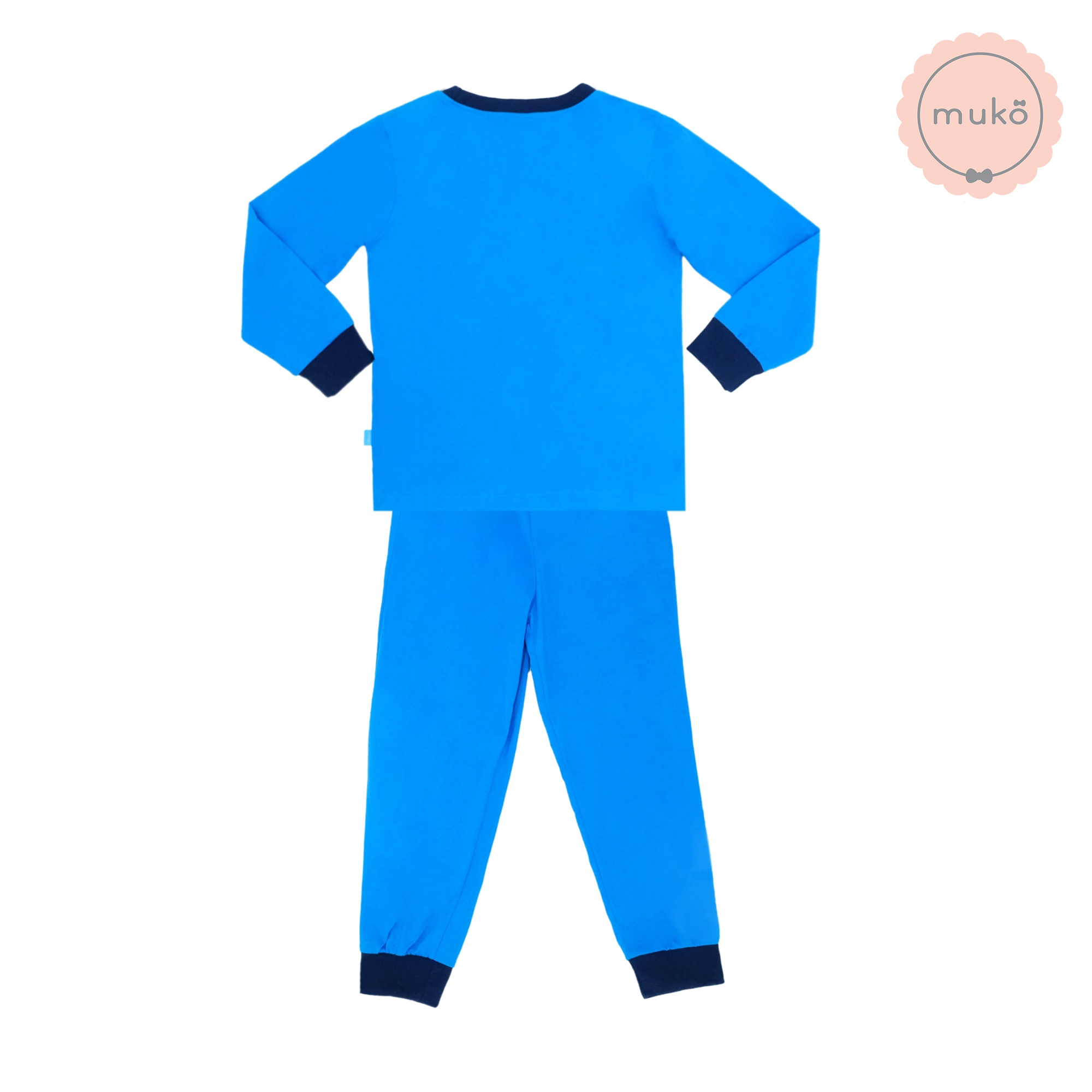 ชุดเด็ก 6-7 ขวบ แขนยาว-ขายาว (Size L) DLS127-690-XL-Blue L ลาย สติช Stitch สีฟ้า (ฟ้าทั้งชุด)